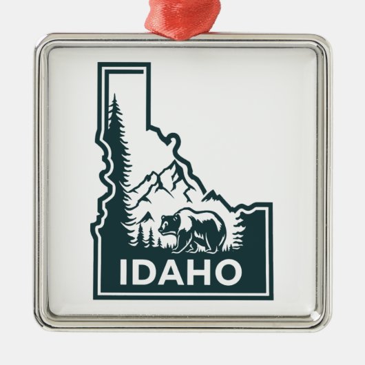 Idaho kaart Beer Metalen Ornament (Voorkant)