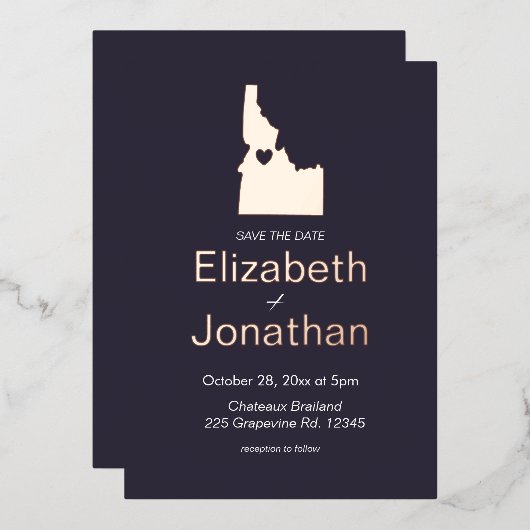 Idaho kaart bestemming bruiloft bewaart het Roos D (Voorkant / Achterkant)