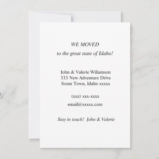 Idaho kaart bewegende aankondiging (Achterkant)