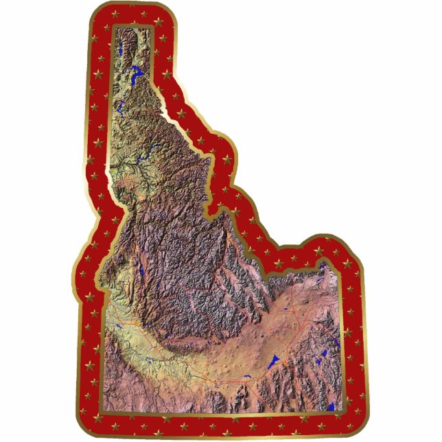 Idaho Kaart kerstversiering Fotobeeldje Ornament (Voorkant)