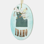 Idaho-kaart met mooie vogels keramisch ornament (Links)