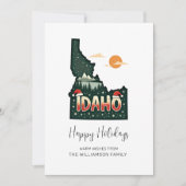 Idaho Kaart Prettig Kerstfeest Plat Kerstkaart (Voorkant)