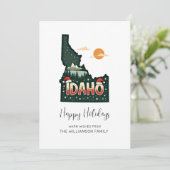 Idaho Kaart Prettig Kerstfeest Plat Kerstkaart (Staand voorkant)