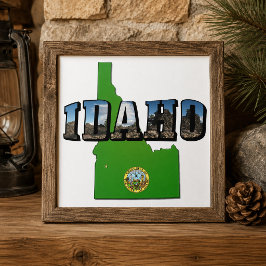 Idaho Kaart, Zegel en Afbeelding Tekst Tegeltje