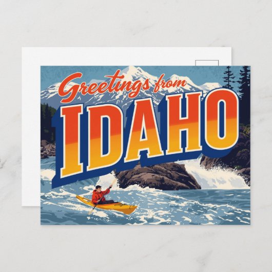 Idaho Kayak White Water Briefkaart (Voorkant / Achterkant)