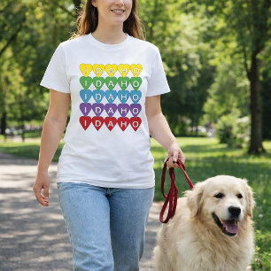 Idaho Kleurrijk Hartpatroon T-shirt