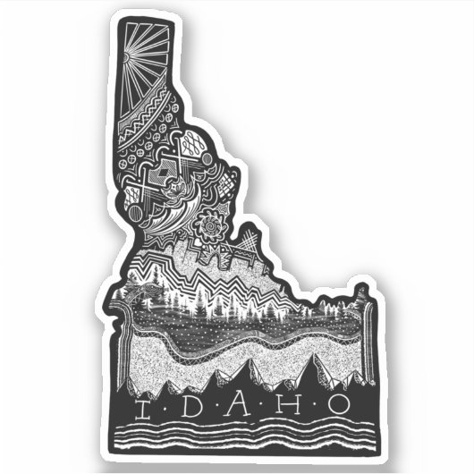 Idaho lineart sticker (Voorkant)