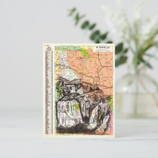 Idaho Map Art Briefkaart (Staand voorkant)