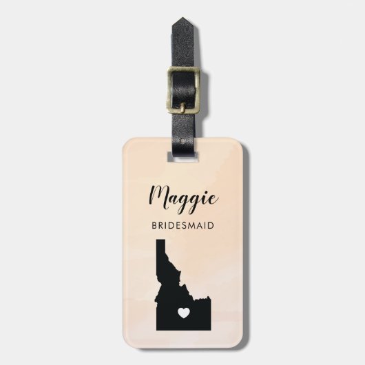 Idaho Map Bagagelabel, Wedding Party Welcome Bagagelabel (Voorkant verticaal)