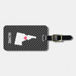 Idaho Map Home State Love met Custom Heart Bagagelabel