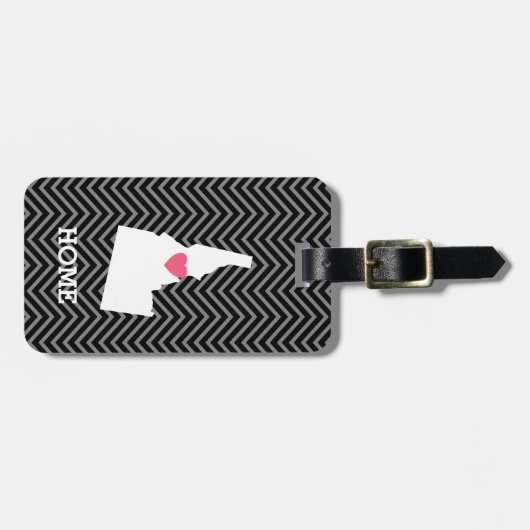 Idaho Map Home State Love met Custom Heart Bagagelabel (Voorkant horizontaal)