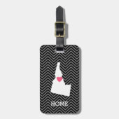 Idaho Map Home State Love met Custom Heart Bagagelabel (Voorkant verticaal)