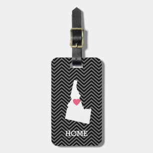 Idaho Map Home State Love met Custom Heart Bagagelabel