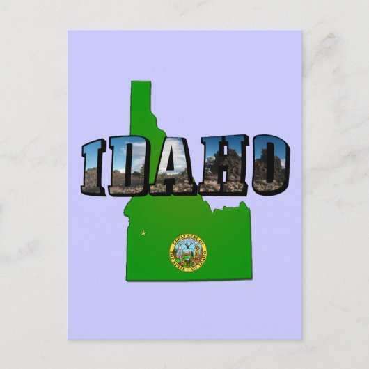 Idaho Map, Seal and Afbeelding Text Briefkaart (Voorkant)