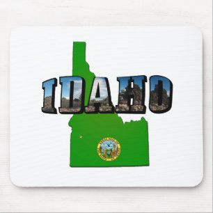 Idaho Map, Seal and Afbeelding Text Muismat