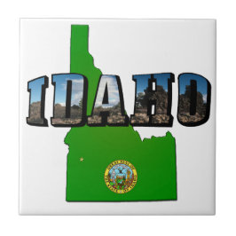 Idaho Map, Seal and Afbeelding Text Tegeltje