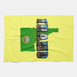 Idaho Map, Seal and Afbeelding Text Theedoek