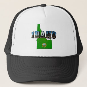 Idaho Map, Seal and Afbeelding Text Trucker Pet