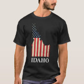 Idaho Map State American Flag 4 juli Pride T-shirt (Voorkant)