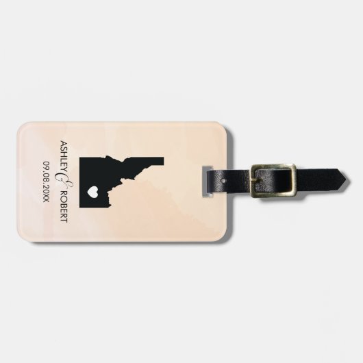 Idaho Map Wedding Bagagelabel, Couple's Name Bagagelabel (Voorkant horizontaal)