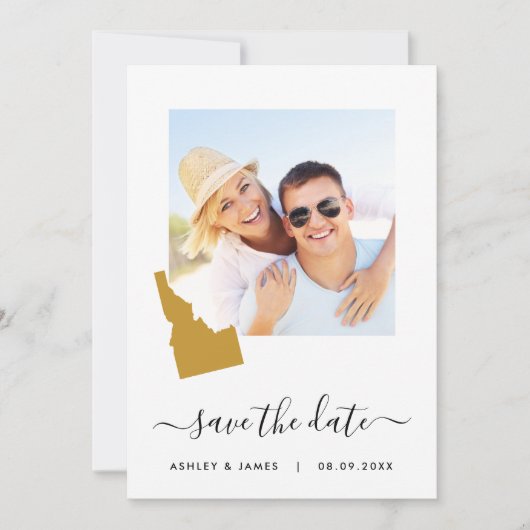 Idaho Map Wedding Save the Date Kaart (Voorkant)