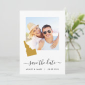 Idaho Map Wedding Save the Date Kaart (Staand voorkant)
