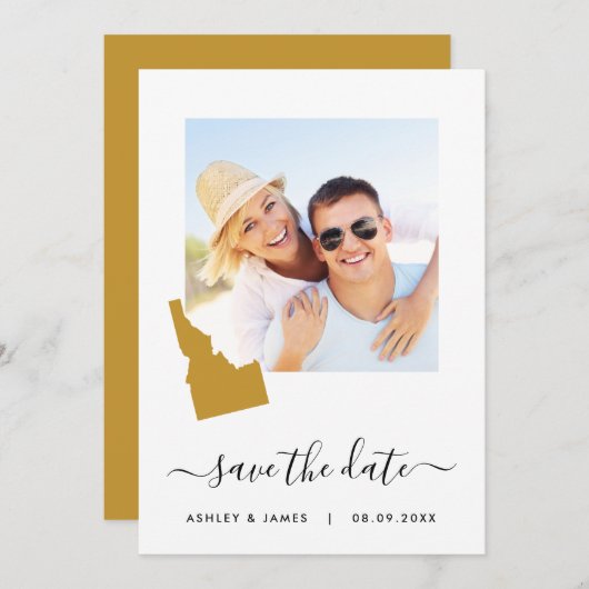 Idaho Map Wedding Save the Date Kaart (Voorkant / Achterkant)