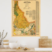 Idaho Mineralen & Natuurlijke Hulpbronnen Kaart Poster (Keuken)
