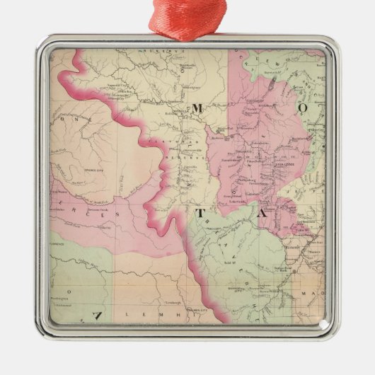 Idaho, Montana West Metalen Ornament (Voorkant)