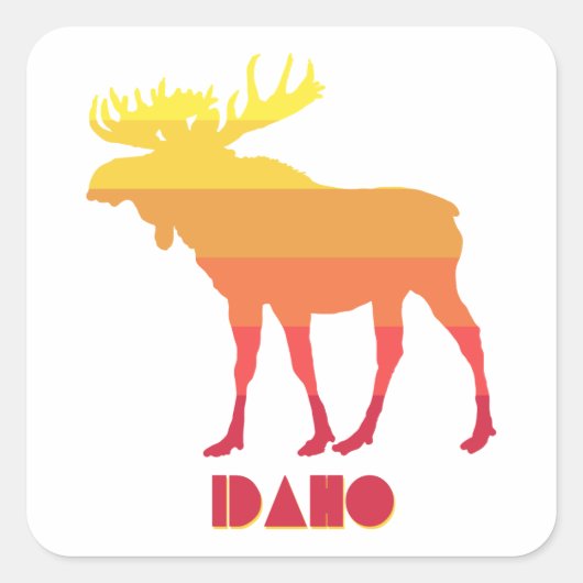 Idaho Moose Vierkante Sticker (Voorkant)