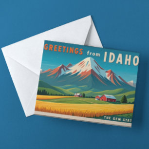 Idaho Mountain Landscape Print Feestdagenkaart