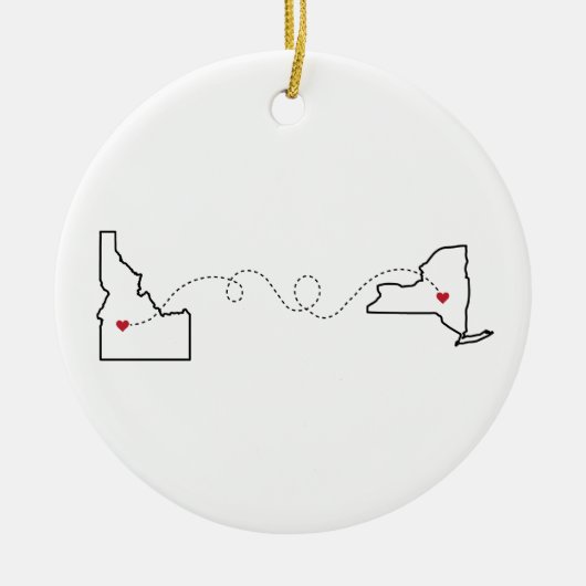 Idaho naar New York - Heart2Heart Keramisch Ornament (Voorkant)