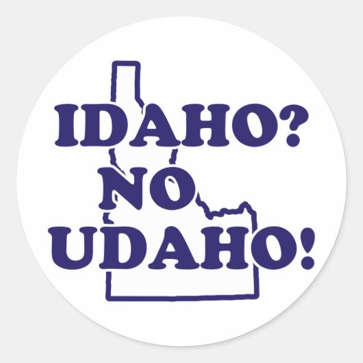 Idaho No Udaho Ronde Sticker (Voorkant)