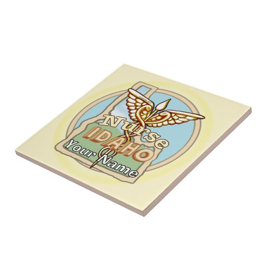 Idaho Nurse Caduceus Tile Tegeltje (Zijkant)