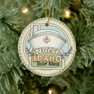 Idaho Nurse Keramisch Ornament