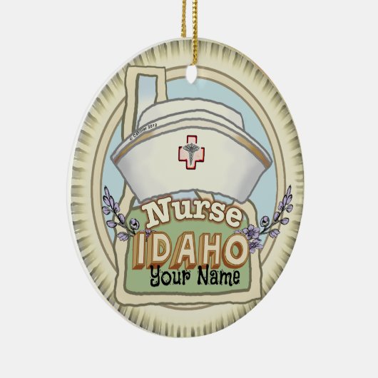 Idaho Nurse Keramisch Ornament (Rechts)