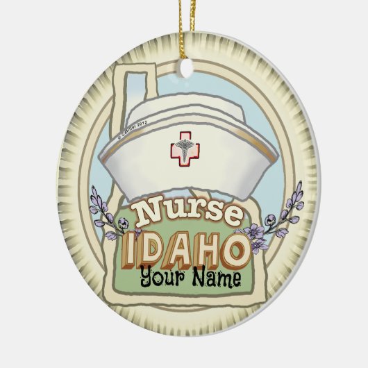 Idaho Nurse Keramisch Ornament (Links)