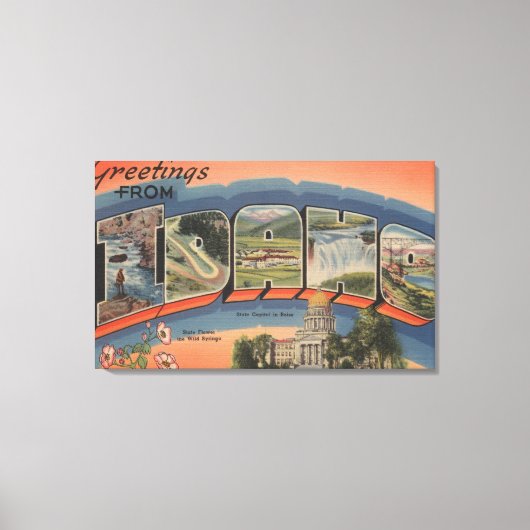 Idaho (Overheidskapitaal/Bloem) - Grote brief Canvas Afdruk (Voorkant)