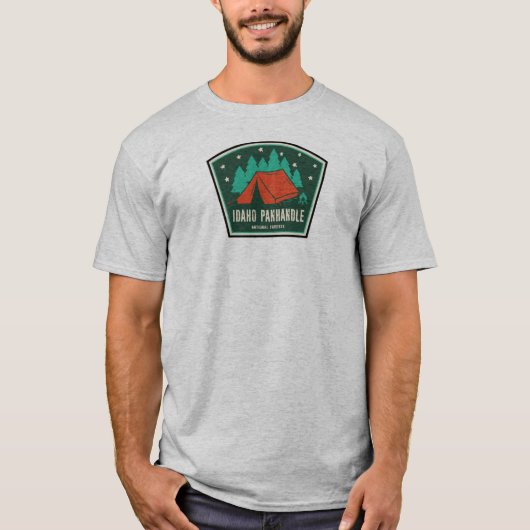 Idaho Panhandle National Forests Camping T-shirt (Voorkant)
