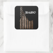 IDAHO PATRIOT BURNT WOOD BLOK VIERKANTE STICKER (Tas)