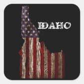 IDAHO PATRIOT BURNT WOOD CLR VIERKANTE STICKER (Voorkant)