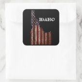 IDAHO PATRIOT BURNT WOOD CLR VIERKANTE STICKER (Tas)