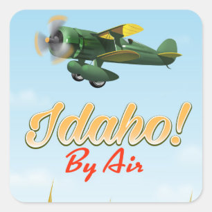 Idaho! Per vliegtuig Vierkante Sticker