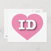 Idaho Pink Heart - Ik hou van ID Briefkaart (Voorkant / Achterkant)