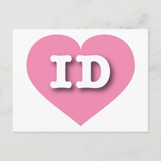 Idaho Pink Heart - Ik hou van ID Briefkaart (Voorkant)
