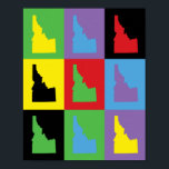 Idaho Pop Kunst Kleurrijke Patroon Poster<br><div class="desc">Een leuk ontwerp van Idaho gedaan in een kleurrijk pop kunstpatroon</div>