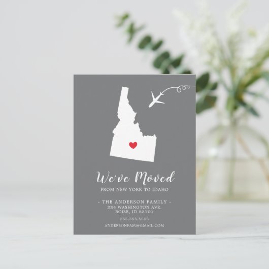 IDAHO-postkaart van de staat die de aankondiging v Briefkaart (Staand voorkant)