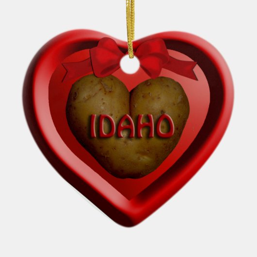 Idaho Potato Heart kerstversiering Keramisch Ornament (Voorkant)
