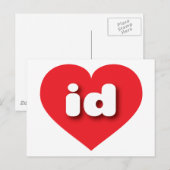 Idaho red hart - Ik hou van id Briefkaart (Voorkant / Achterkant)