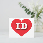Idaho Red Heart - Ik hou van ID Briefkaart (Staand voorkant)